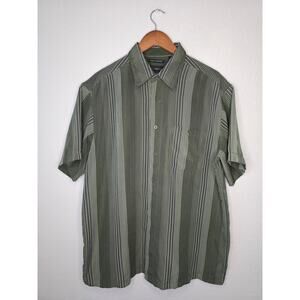 Short Sleeve Green Shirt Pocket L Luxury Microfiber R&R Casual Summer Button Up